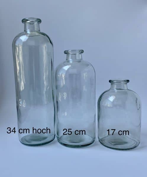 Flaschenvasen Größenvergleich